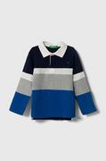 Bluzki dla chłopców - United Colors of Benetton longsleeve bawełniany dziecięcy kolor szary wzorzysty - miniaturka - grafika 1