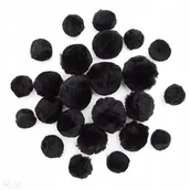 Zabawki kreatywne - DP Craft Pompony akrylowe mix Czarne - miniaturka - grafika 1