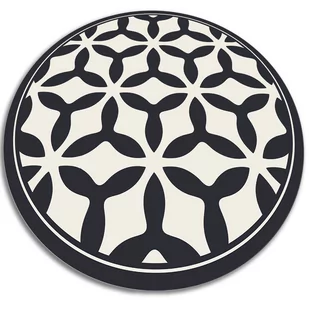 Modny winylowy dywan okrągły geometryczne kształty fi120 cm - Dywany - miniaturka - grafika 1