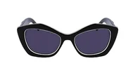 Okulary przeciwsłoneczne - KARL LAGERFELD Damskie okulary przeciwsłoneczne KL6127S, czarne/białe, jeden rozmiar, czarny/biały, Rozmiar uniwersalny - miniaturka - grafika 1