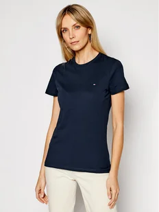 Tommy Hilfiger T-Shirt WW0WW22043 Granatowy Regular Fit - Koszulki i topy damskie - miniaturka - grafika 1