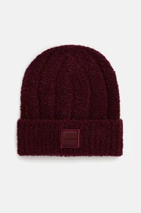 Calvin Klein czapka z domieszką wełny kolor bordowy  K60K612596 - Czapki damskie - miniaturka - grafika 1