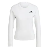 Koszulki i topy damskie - adidas Kobiety Train Essentials Long Sleeve 3-Stripes Workout Top, white/black, XL - miniaturka - grafika 1