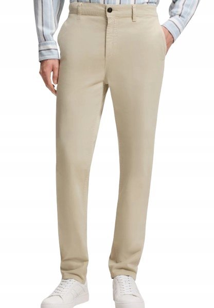 HUGO BOSS BEŻOWE SPODNIE CASUAL CHINOS Z PASKIEM BAWEŁNA 48/36 7CA