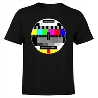 Koszulki męskie - KOSZULKA MĘSKA Z NADRUKIEM NAPIS BRAK SYGNAŁU PROSZĘ CZEKAĆ TELEWIZOR L - miniaturka - grafika 1