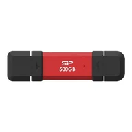 Dyski SSD - Dysk zewnętrzny ssd silicon power ds72 500gb usb-a usb-c 1050/850 mb/s czerwony SP500GBUC3S72VPR - miniaturka - grafika 1