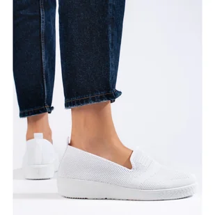 Wsuwane białe trampki slip on - Inna marka - Slip on damskie - miniaturka - grafika 1