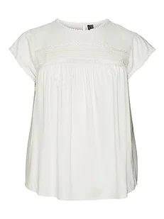 VERO MODA VMDEBBIE Pleat S/L Top WVN GA Curve NOOS bluzka damska, Snow White, 52 - Bluzki damskie - miniaturka - grafika 1