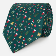 Krawaty i muchy męskie - Krawat Świąteczny Christmas Green - marka niezdefiniowana - miniaturka - grafika 1