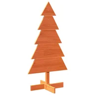 Choinki - vidaXL Drewniana choinka do udekorowania, woskowy brąz, 100 cm, sosna - miniaturka - grafika 1