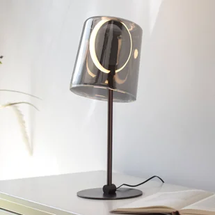 Paul Neuhaus Lampa stołowa LED Zula, dymny szary, wysokość 42 cm - Lampy stojące - miniaturka - grafika 1