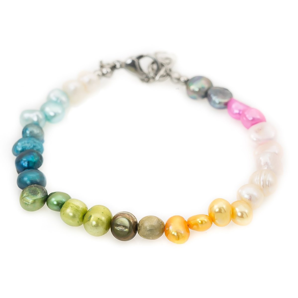 Bransoletka perły słodkowodne stal M/L kolorowa / JG. Projekt