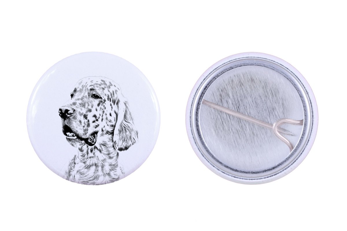 Seter angielski, Laverack - przypinka z twoim psem, dodaj własne foto, marka Art-Dog