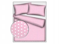 Pościel dla dzieci - Pościel dziecięca 200x160 80x70 różowa w białe - miniaturka - grafika 1
