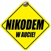 Akcesoria do fotelików - NIKODEM W AUCIE - PLAKIETKA - TABLICZKA - PRZYSSAWKA DO SAMOCHODU - miniaturka - grafika 1