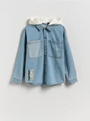 Bluzki dla chłopców - Reserved - Jeansowa koszula oversize - niebieski - miniaturka - grafika 1