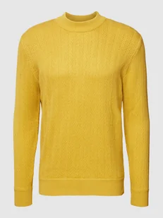 Sweter z dzianiny z fakturowanym wzorem - Swetry męskie - miniaturka - grafika 1