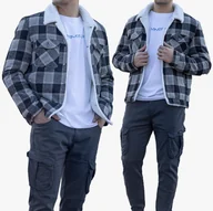 Kurtki męskie - Kurtka Męska Bluza rozpinana z kożuszkiem ocieplana K-10-2024 S Kolorowy - miniaturka - grafika 1