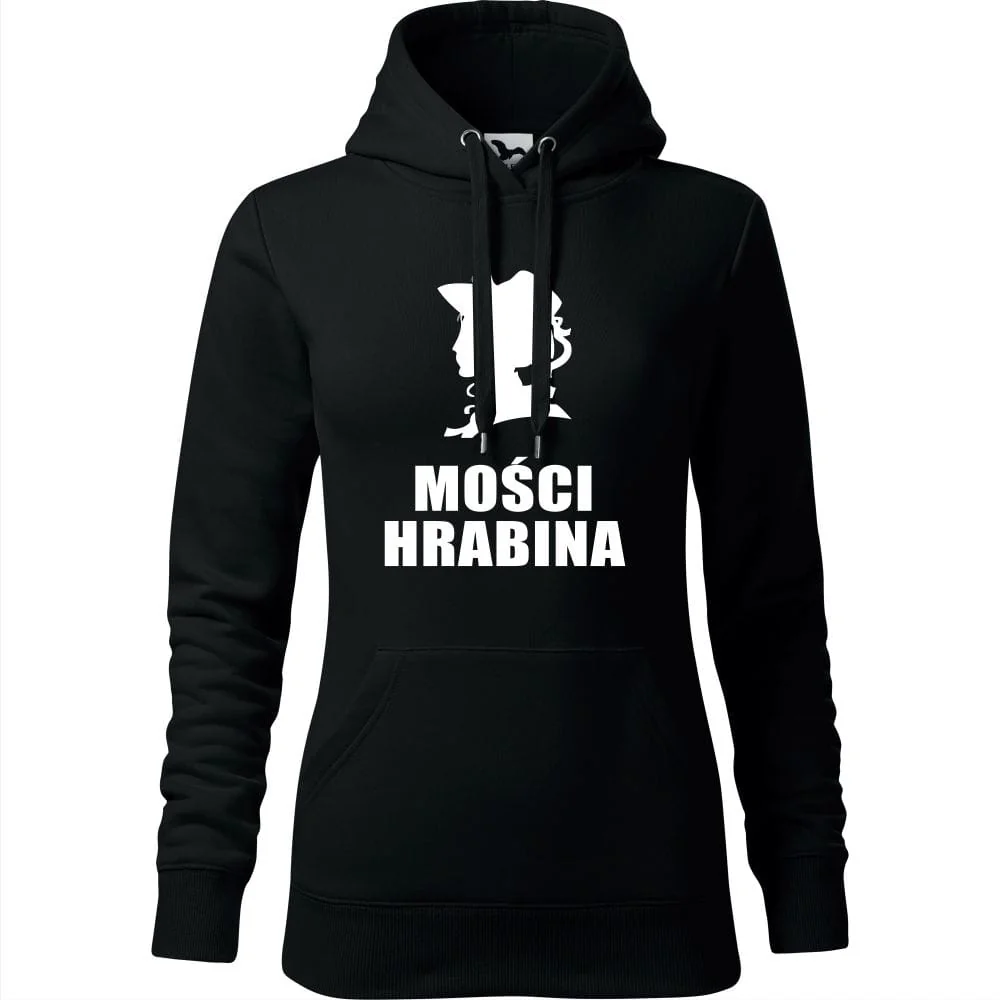 Damska Bluza Z Kapturem - Mości Hrabina Czarny Xs