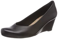 Sandały damskie - Clarks Sandały damskie z kwiatami, tulip, zamknięte, Czarny Black Leather, 39.5 EU - miniaturka - grafika 1