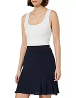 Spódnice - Tommy Hilfiger Damska VIS Crepe Solid krótka spódnica Fit & Flare, Desert Sky, 36 - miniaturka - grafika 1