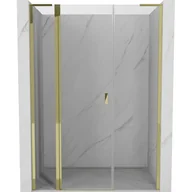 Ścianki i drzwi prysznicowe - Mexen Mist L drzwi prysznicowe uchylne 155 cm, transparent, złote - 8A4L-155-001-50-00 - miniaturka - grafika 1
