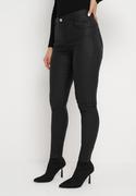 Spodnie damskie - Czarne Spodnie Skinny z Imitacji Skóry Amarael - miniaturka - grafika 1