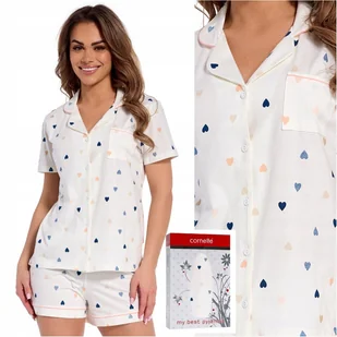 Piżama damska rozpinana krótki rękaw CORNETTE 346/310 Love XXL 44 - Piżamy damskie Piżama damska rozpinana krótki rękaw CORNETTE 346/310 Love XXL 44 - Piżamy damskie - miniaturka - grafika 1