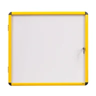 Gabloty - Bi-Office Gablota z białą magnetyczną powierzchnią, żółta ramka, 720x674 mm (6xA4) VT6201601511 - miniaturka - grafika 1
