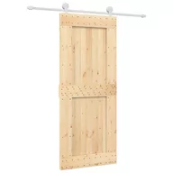 Drzwi wewnętrzne - Drzwi przesuwne z osprzętem, 85x210 cm, lite drewno sosnowe Lumarko! - miniaturka - grafika 1