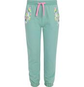Spodnie i spodenki dla dziewczynek - Spodnie dresowe dla dziewczynki, z motywem kwiatowym, zielone 3-8 lat - miniaturka - grafika 1