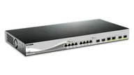Switche - D-Link DXS-1210-12TC/E łącza sieciowe Zarządzany L2 10G Ethernet (100/1000/10000) 1U Czarny, Srebrny DXS-1210-12TC/E - miniaturka - grafika 1