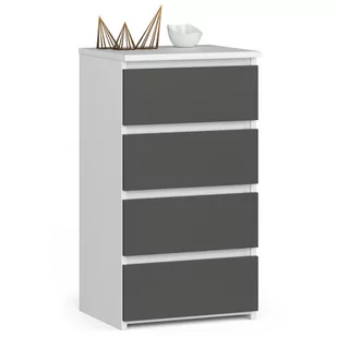Komoda CL4 40 cm 4 szuflady - biała-grafit szary - Komody - miniaturka - grafika 1