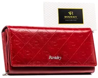 Portfele - Duży portfel skórzany damski z monogramem Rovicky ochrona RFID - miniaturka - grafika 1