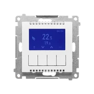 Regulatory i termostaty - Kontakt Simon Termostat programowalny z wyświetlaczem Simon 55 - biały mat - miniaturka - grafika 1