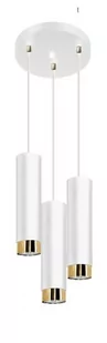 Lampex Gloria lampa wisząca 3-punktowa biała/złota LPX0091/3P BIA - Lampy sufitowe - miniaturka - grafika 1