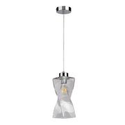 Lampy sufitowe - Lampa wisząca 1-punktowa, Twist, 10x10x110 cm, chrom, transparentny - miniaturka - grafika 1