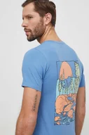 Koszulki męskie - Columbia t-shirt bawełniany męski kolor niebieski z nadrukiem - miniaturka - grafika 1