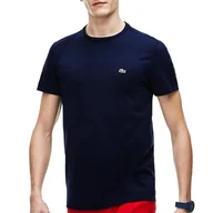 Koszulki męskie - Koszulka Lacoste Crew Neck Pime Cotton Jersey TH6709-166 - granatowa - miniaturka - grafika 1