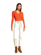 Swetry damskie - Morgan damski sweter z długim rękawem z guzikami Myriam Orange Medium TXL, Orangeade, XL - miniaturka - grafika 1
