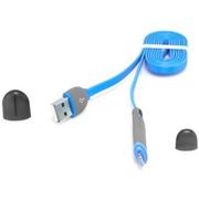 Kable USB - ARKAS Kabel USB 2.0-Micro USB/Lightning 1 m) Niebieski IMB 10 BLUE - miniaturka - grafika 1