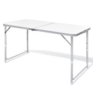 vidaXL vidaXL Składany, aluminiowy stół kempingowy z regulacją wysokości 120 x 60 cm - Stoły ogrodowe - miniaturka - grafika 1