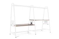 Biurka - Wyspa Pracownicza RS-55 - Biała - YZ-17 Walnut - miniaturka - grafika 1
