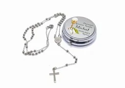 Różaniec w pudełku z imieniem IHS Komunia - Różańce - miniaturka - grafika 1