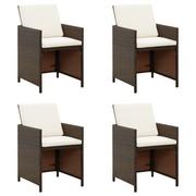 Fotele i krzesła ogrodowe - vidaXL Krzesła ogrodowe z poduszkami 4 szt. polirattan brązowe 316776 - miniaturka - grafika 1
