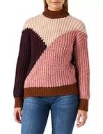 Swetry damskie - MUSTANG Damski sweter Carla C Colourblock Pullover, Decadent Chocolate 3242, M - miniaturka - grafika 1