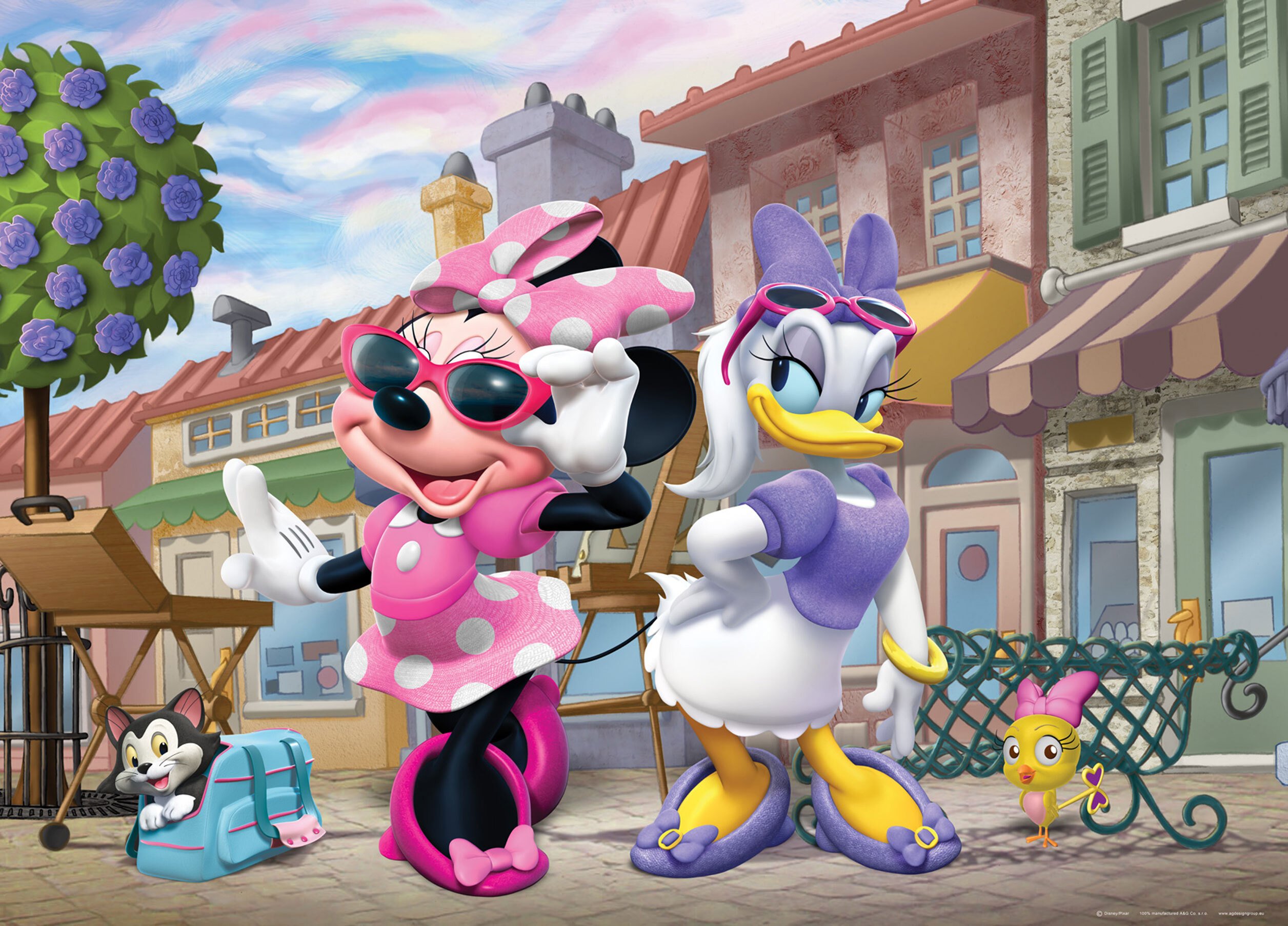 Disney plakat Myszka Minnie i Kaczka Daisy różowym,fioletowymIżółtym - 600657 - 160 x 110 cm