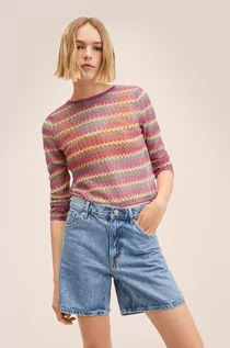 Swetry damskie - Mango sweter Duval damski kolor różowy lekki - grafika 1
