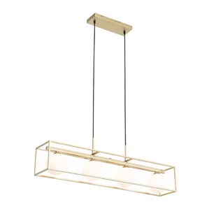 QAZQA Designerska lampa sufitowa złota z białymi 4-punktami - Aniek - Lampy sufitowe - miniaturka - grafika 1