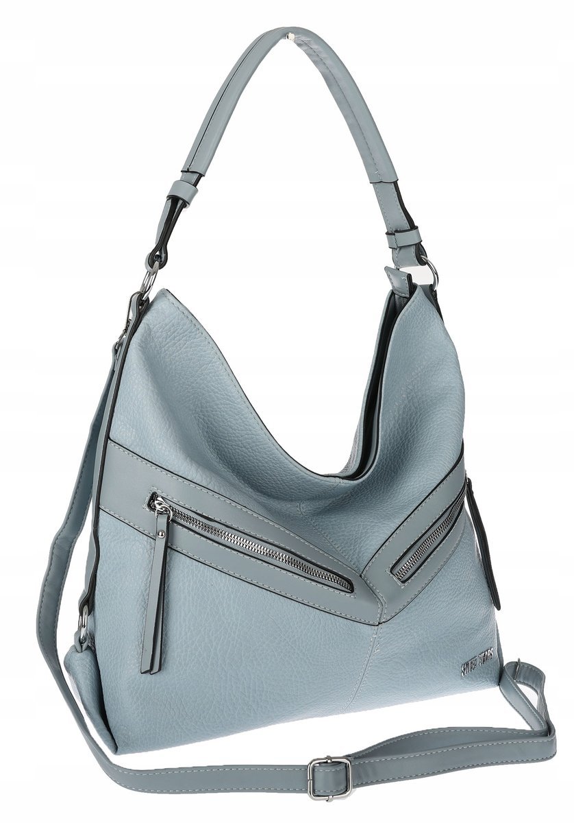 Torebka Damska shopper WOREK włoska marka SWEET YEARS A4 4103 Niebieska